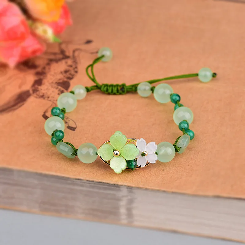 สร้อยข้อมือดอกไม้หยกสีเขียวเคร - Bead Bracelet Men บทวิจารณ์และราคา
