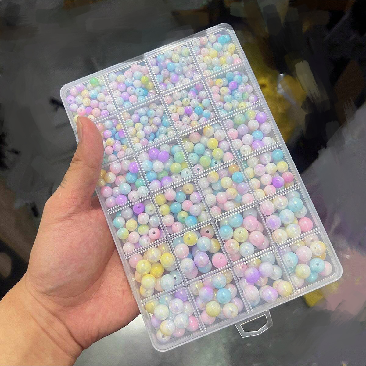 ลูกปัดอะคริลิคสี AB น่ารัก ขนา - Bead Bracelet Men บทวิจารณ์และราคา