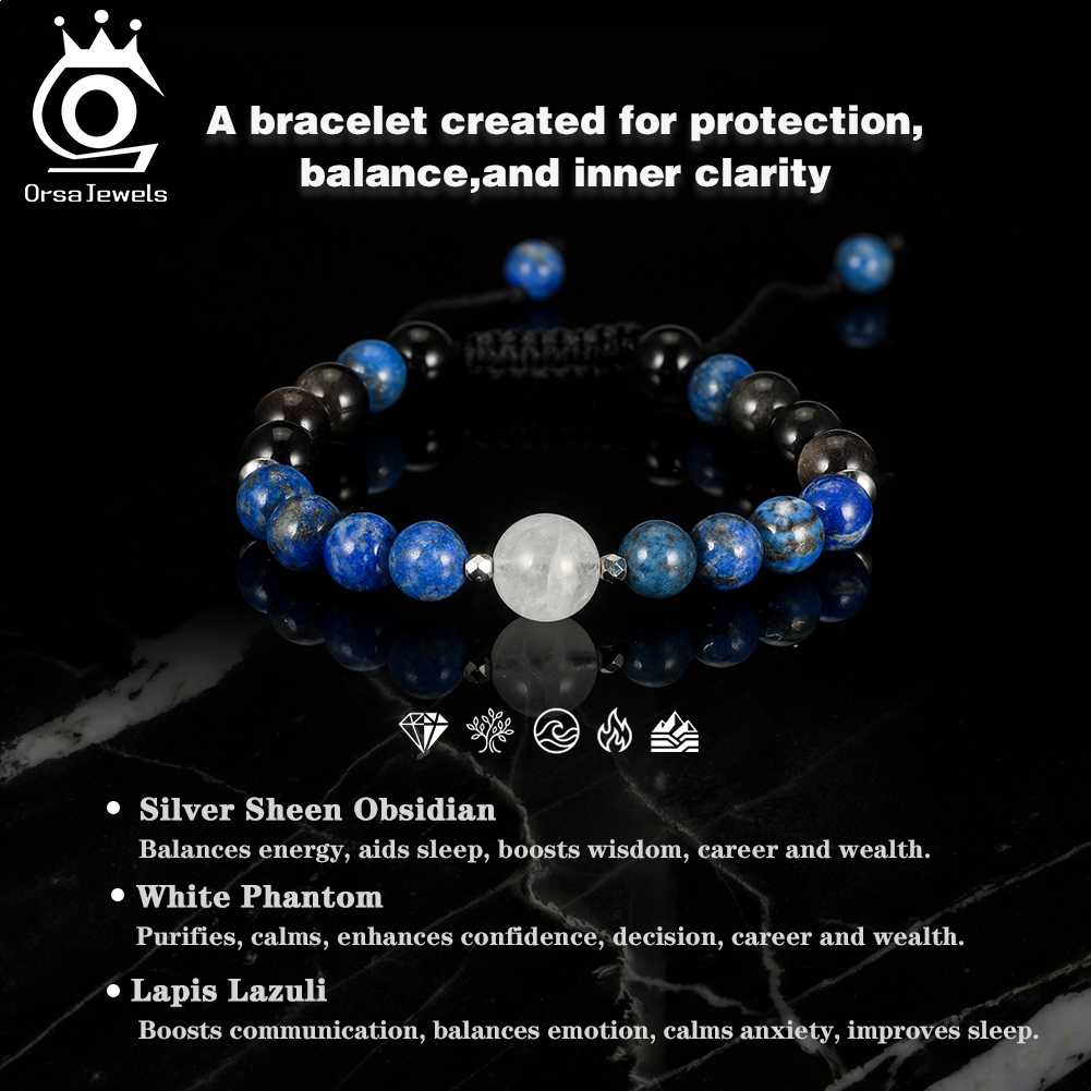 ORSA JEWELS สร้อยข้อมือคริสตัล - Bead Bracelet Men บทวิจารณ์และราคา