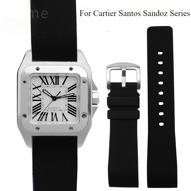 สีดําสายนาฬิกาซิลิโคนสีฟ้าสําห - Men'S Accessories Cartier บทวิจารณ์และราคา